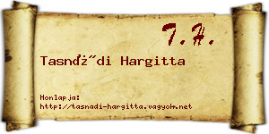 Tasnádi Hargitta névjegykártya